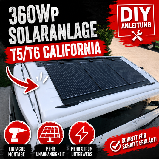 AV-Solardach 360Wp DIY Anleitung T5/T6 California