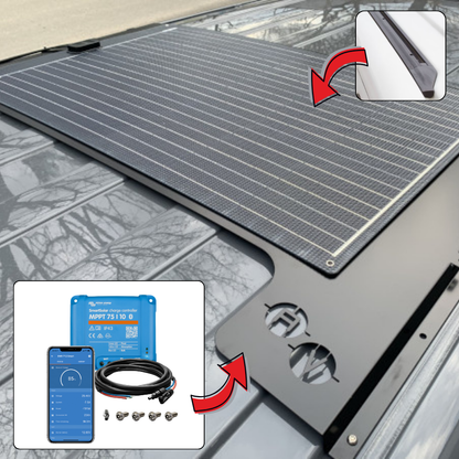 VW T5/T6/T6.1 AV-Solarkit Black Offgridtec 120W Solarmodul für Normaldach mit C-Schiene