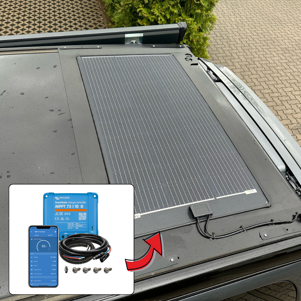 MB Vito AV-Solarkit Black Marco Polo Alu Offgridtec 120W Solarmodul für Aufstelldach