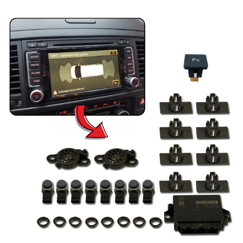 VW T5 GP Einparkhilfe Front & Heck PDC mit OPS