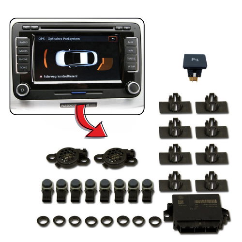 VW T5 GP Einparkhilfe Front & Heck PDC mit OPS