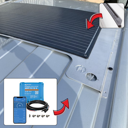 VW T5/T6/T6.1 AV-Solarkit Alu Offgridtec 120W Solarmodul für Normaldach mit C-Schiene